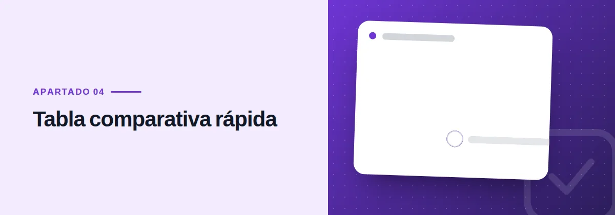 Tabla comparativa rápida