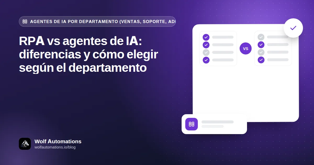 RPA vs agentes de IA: diferencias y cómo elegir según el departamento